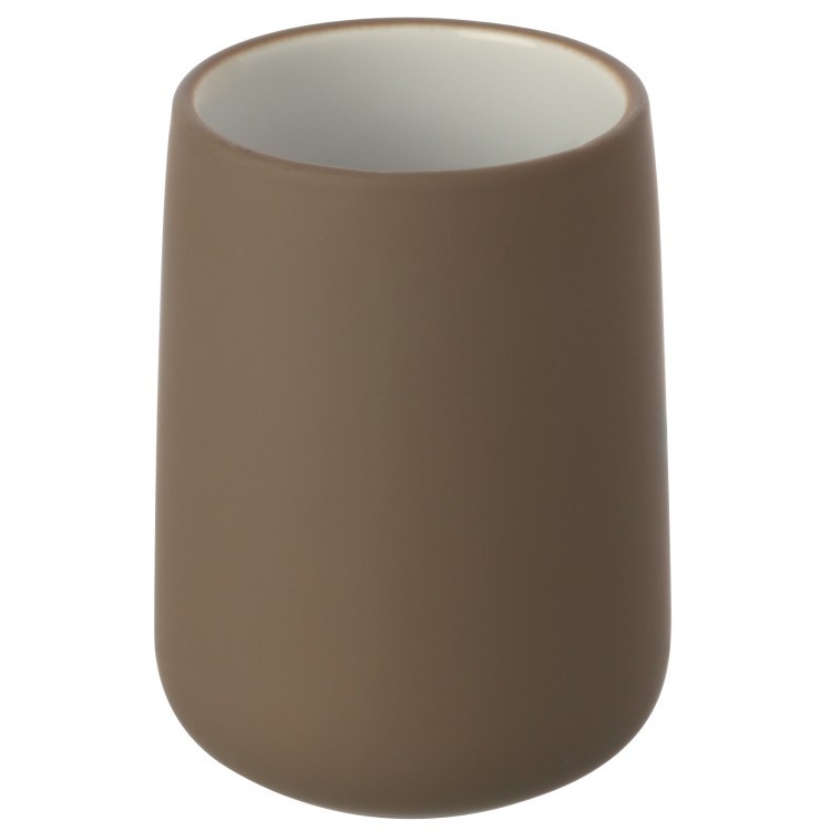 LINEA SIDNEY - BICCHIERE PORTASPAZZOLINI IN CERAMICA TORTORA