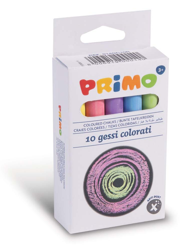 PRIMO - SET 10 GESSI COLORATI TONDI