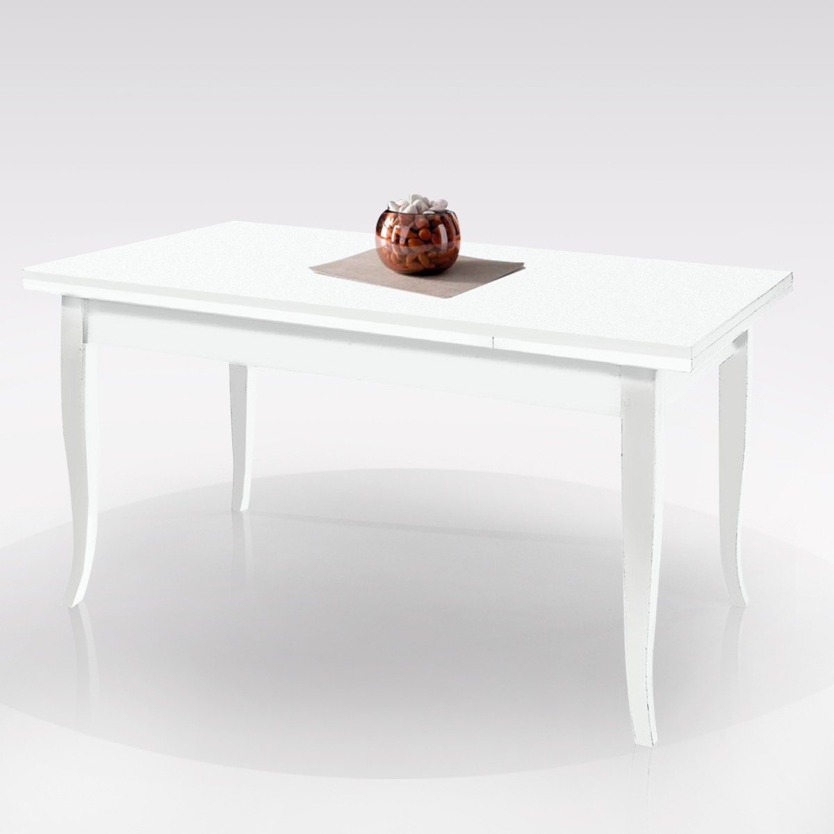 TAVOLO ALLUNGABILE CM 120X80 BIANCO OPACO
