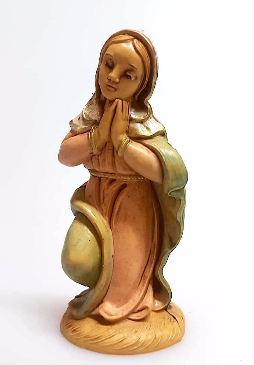 STATUINA MADONNA IN PVC EFFETTO LEGNO H. 10CM