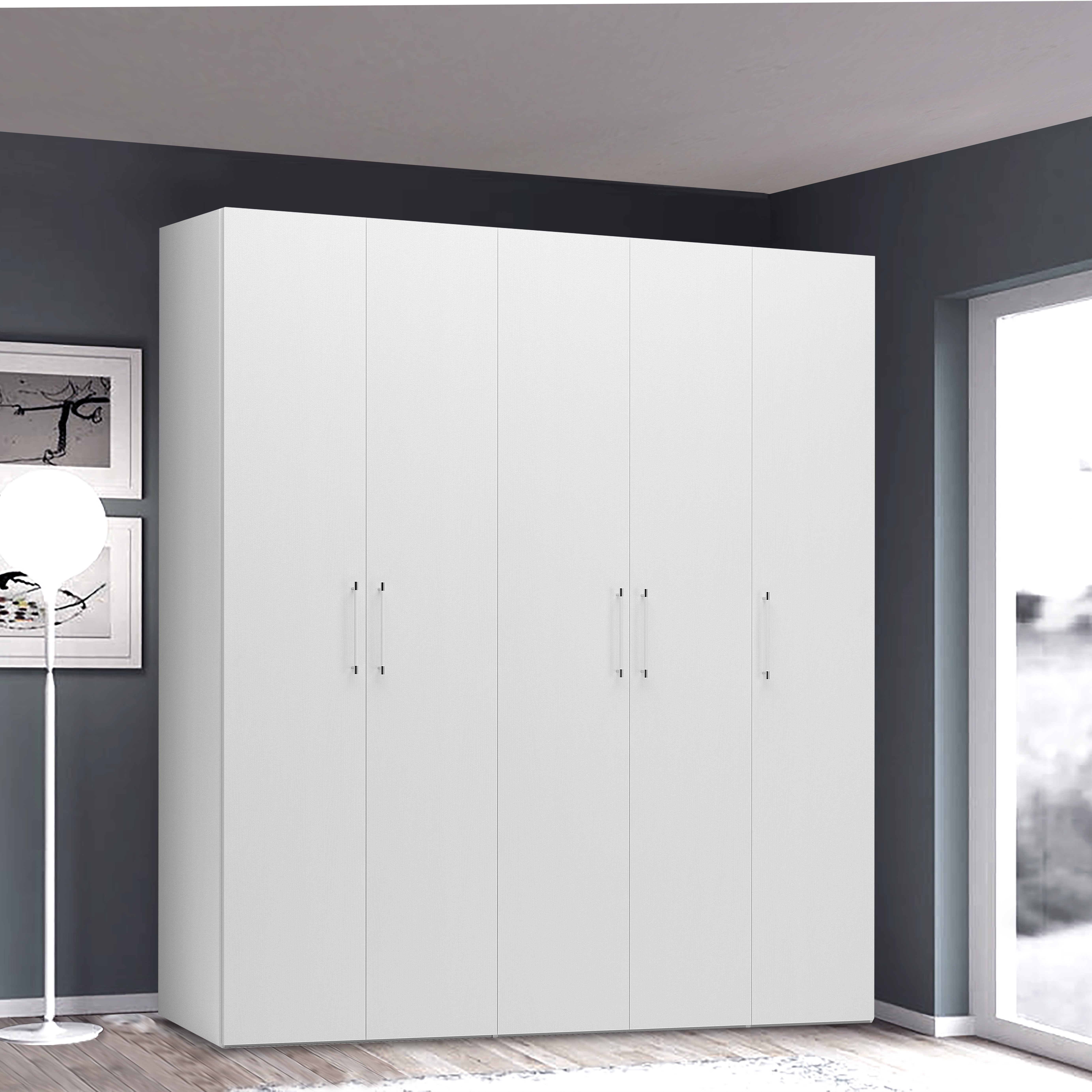 ARMADIO MOD. BASIC CM 225X58 H. 247 BIANCO FRASSINATO 