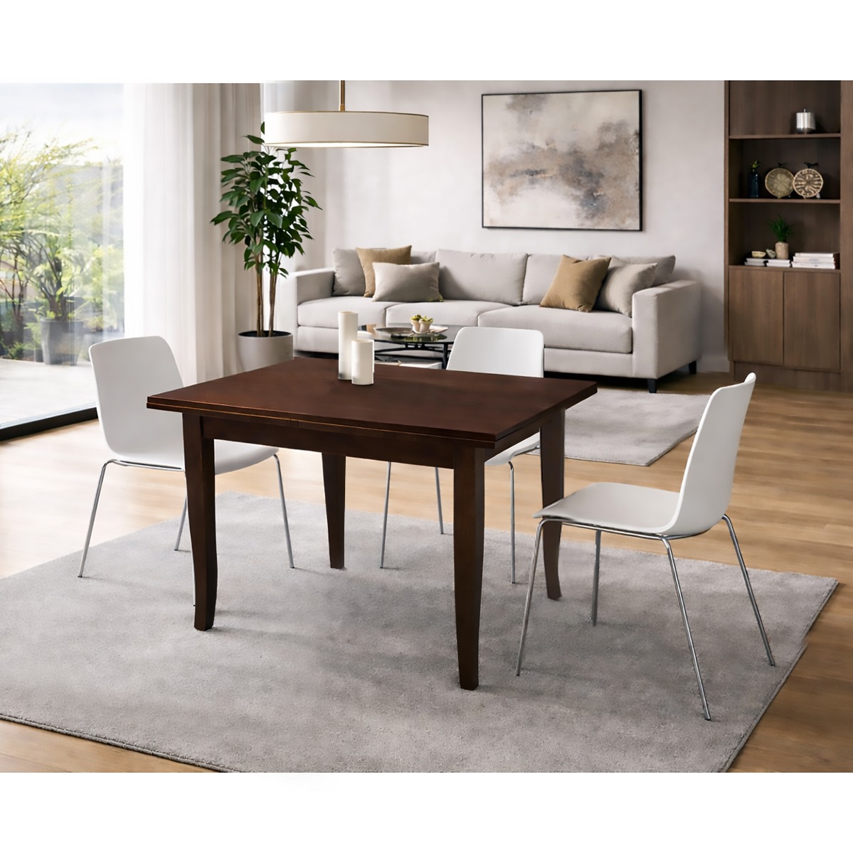 TAVOLO ALLUNGABILE CM 120X80 IN LEGNO TINTA NOCE