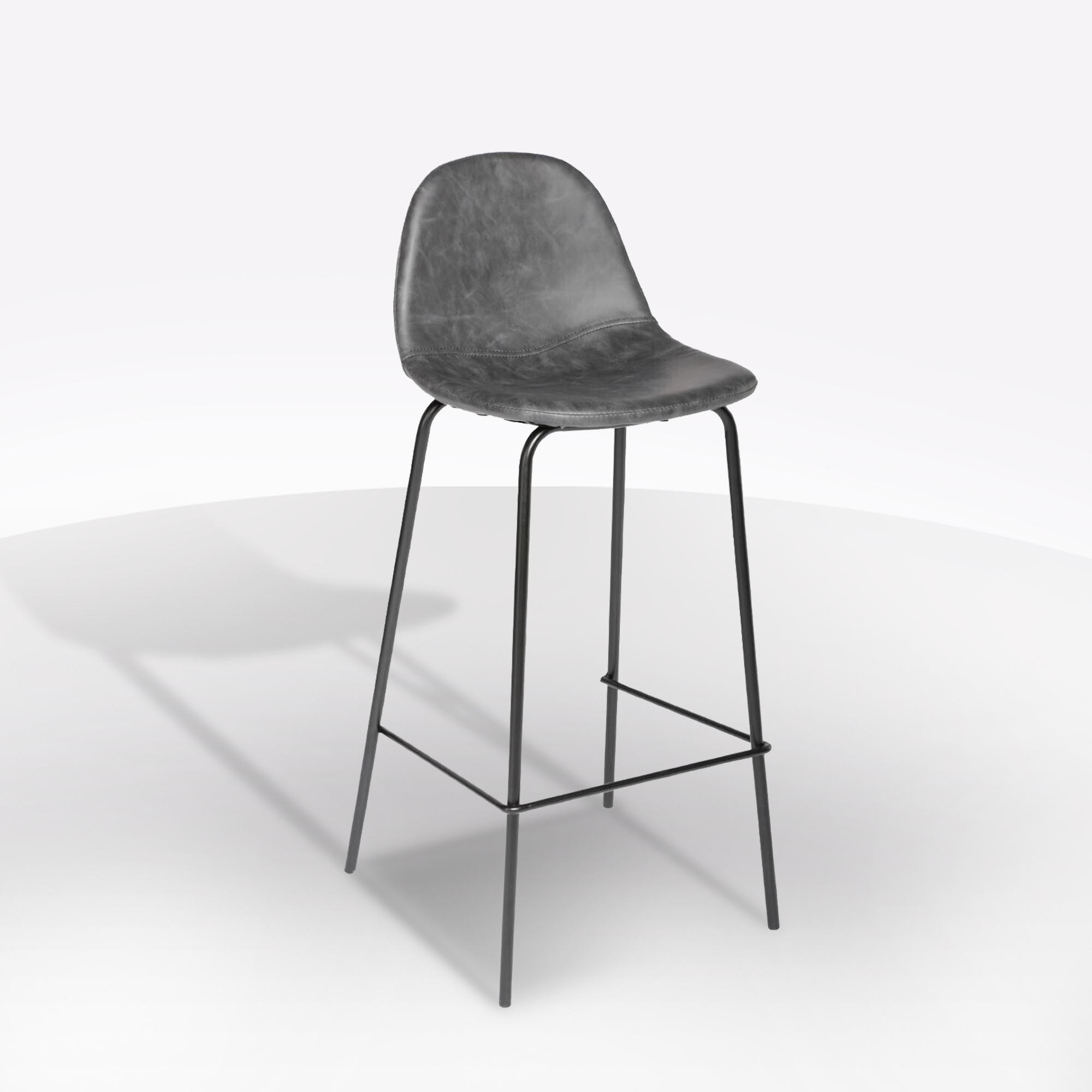 SGABELLO MOD. VLADI IN PU INVECCHIATO GRIGIO