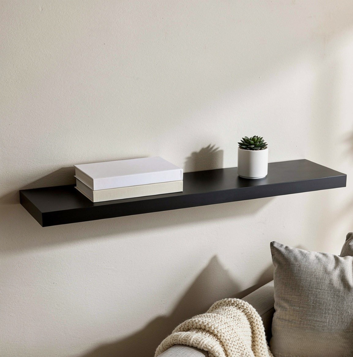 MENSOLA A MURO FIXY IN MDF CM 80X23.5 NERO