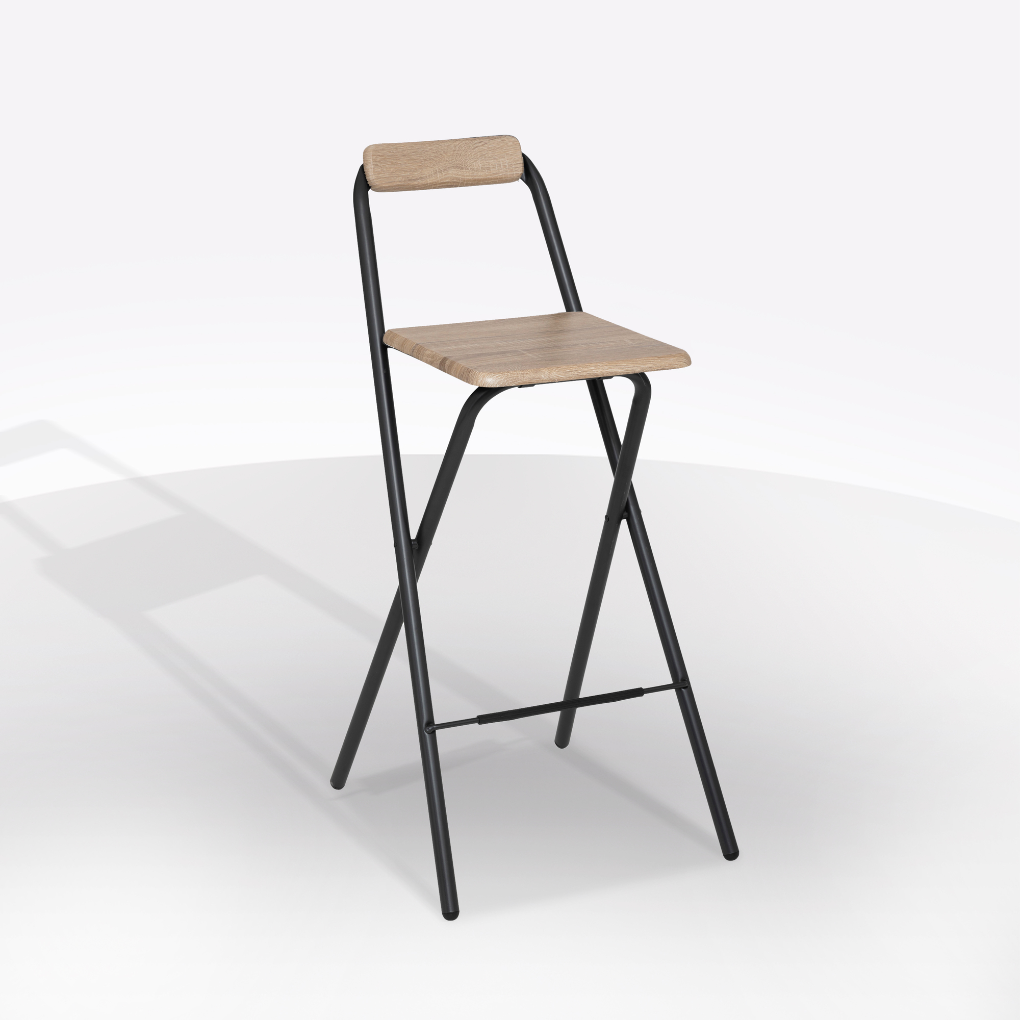 SGABELLO ALTO MOD. LOUNA NERO E NATURALE