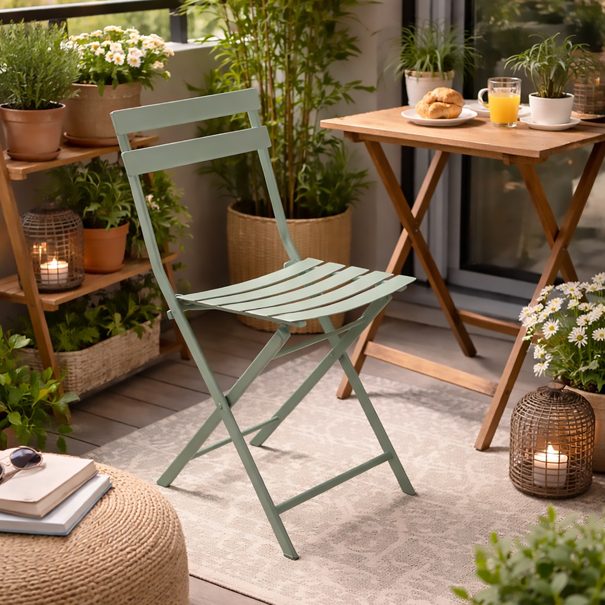 SEDIA DA ESTERNO MOD. GREENSBORO IN ACCIAIO VERDE OLIVA