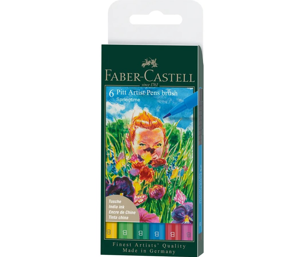 FABER CASTELL - ASTUCCIO 6 PENNARELLI PITT ARTIST PEN STPRINGTIME ASS.