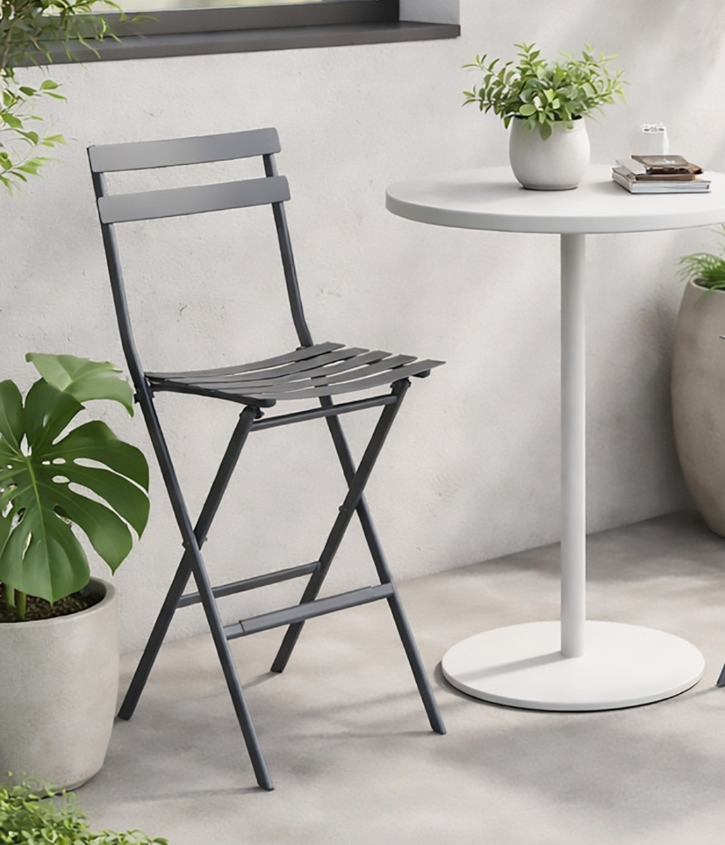 SGABELLO DA ESTERNO MOD. GREENSBORO ACCIAIO GRAFITE