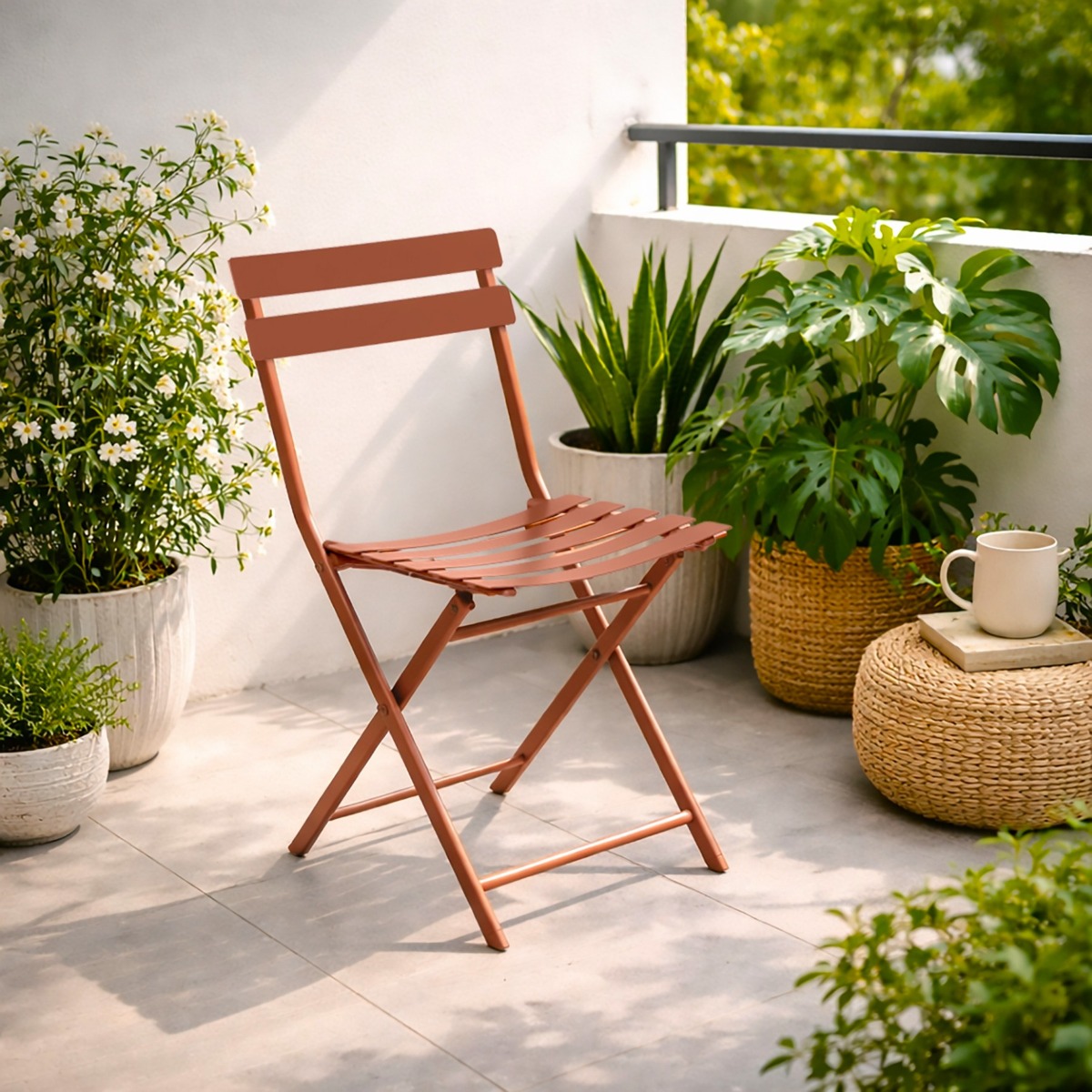 SEDIA DA ESTERNO MOD. GREENSBORO IN ACCIAIO AMBRA 