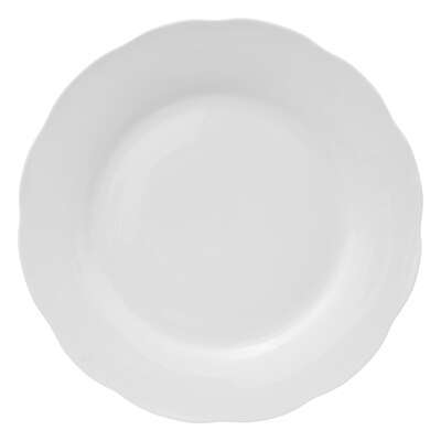 PIATTO PIANO LINEA ALMA IN PORCELLANA BIANCO 26.5X2.1CM
