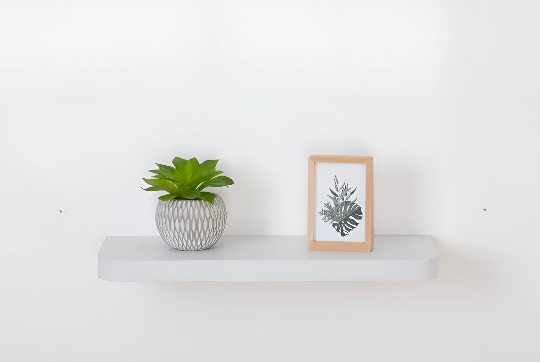 MENSOLA A MURO ARROTONDATA FIXY IN MDF CM 60X23.5 BIANCO