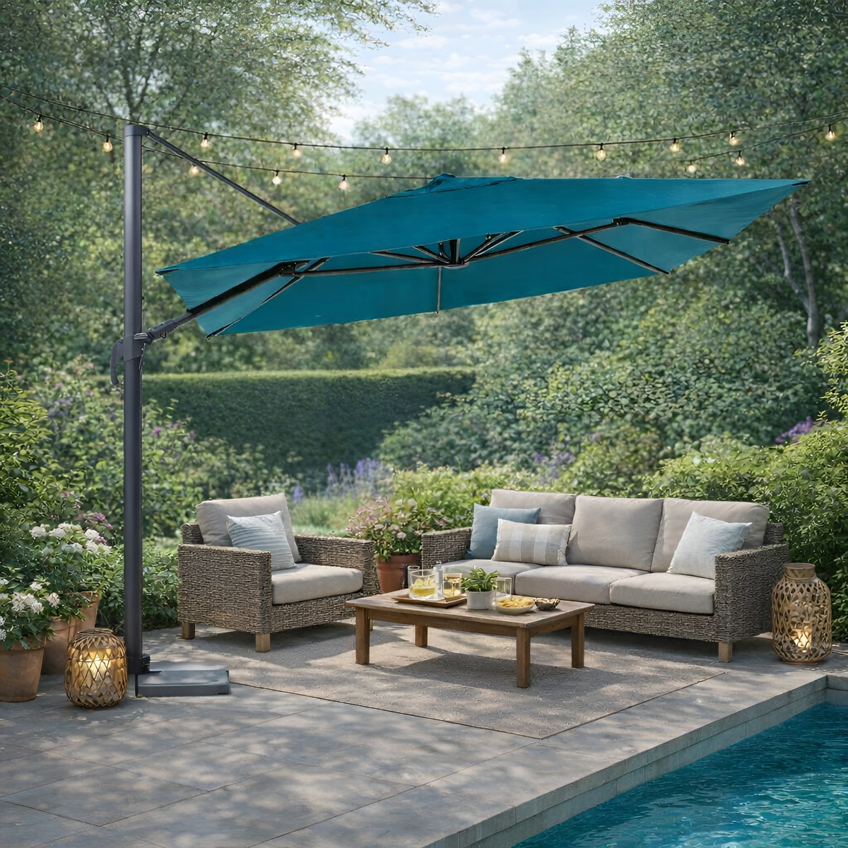 OMBRELLONE A BRACCIO MOD. MELHIA MT 3X3 OTTANIO