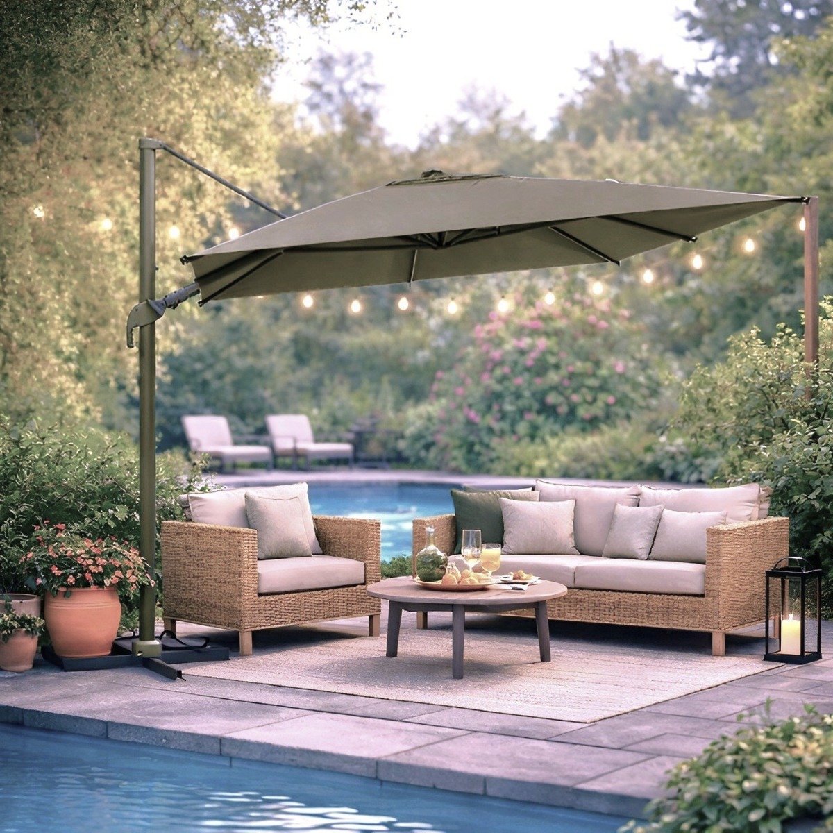 OMBRELLONE A BRACCIO MOD. MELHIA 3X4 ALLORO