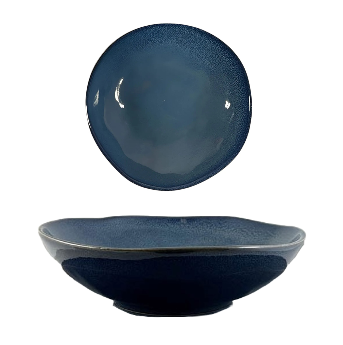 PIATTO FONDO IN CERAMICA ALTERNATIVE REACTIVE DIAM.20CM BLU