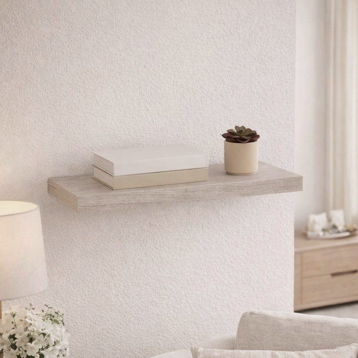 MENSOLA A MURO FIXY IN MDF CM 60X23.5 ROVERE GRIGIO