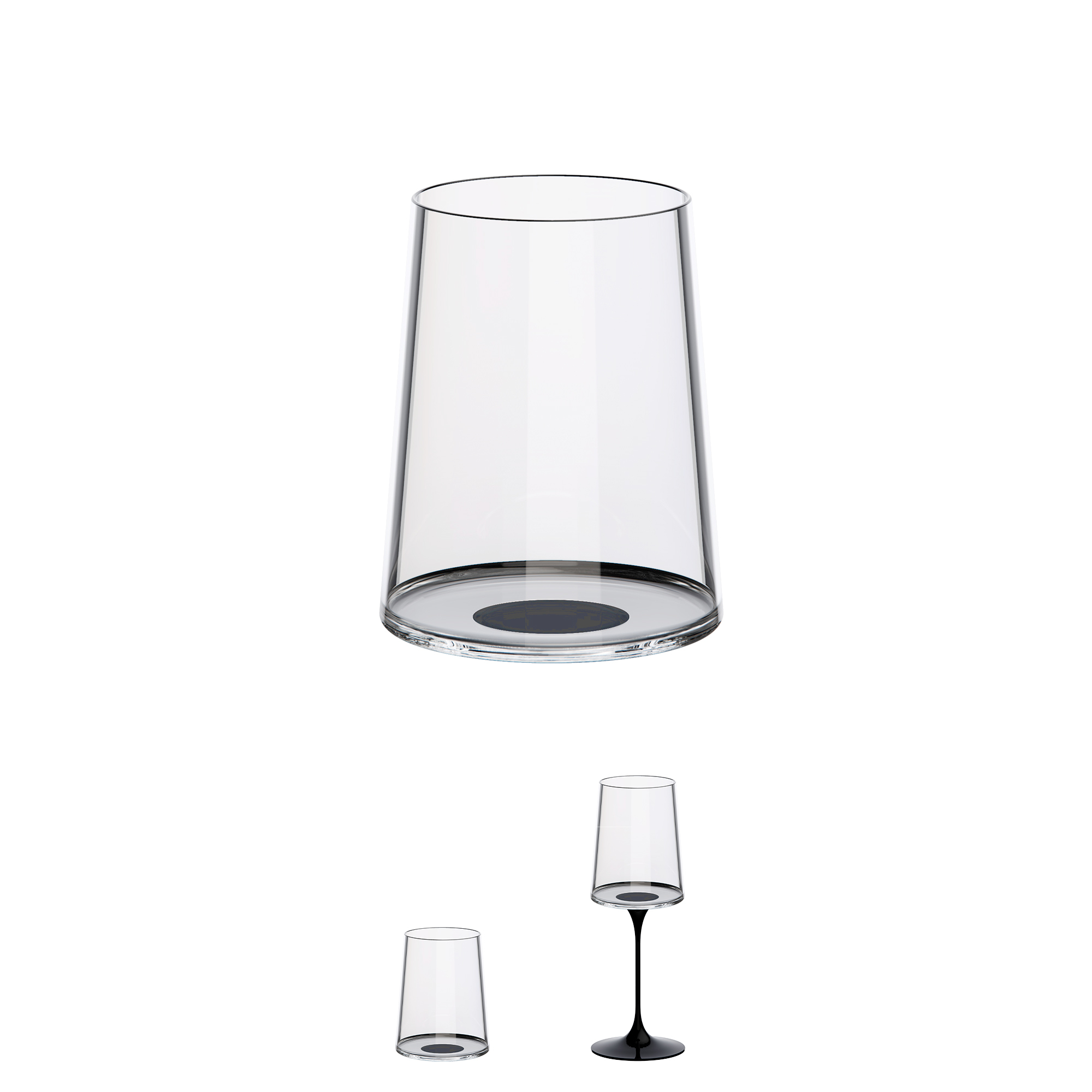 LINEA SPLITGLASS - SET 2 BICCHIERI PER VINO BIANCO 28CL CON INSERTO NERO 