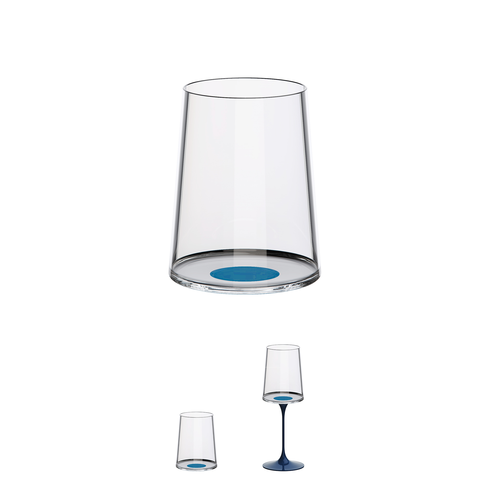 LINEA SPLITGLASS - SET 2 BICCHIERI PER VINO BIANCO 28CL CON INSERTO BLU