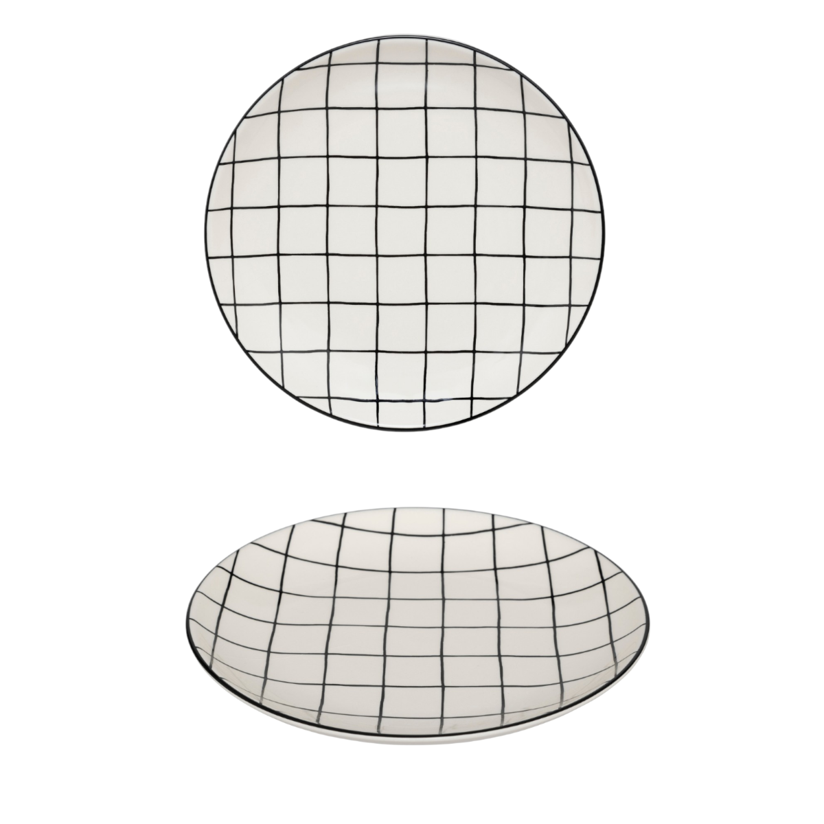 PIATTO PIANO MOD. CORNER IN CERAMICA A QUADRI 27X3.2CM