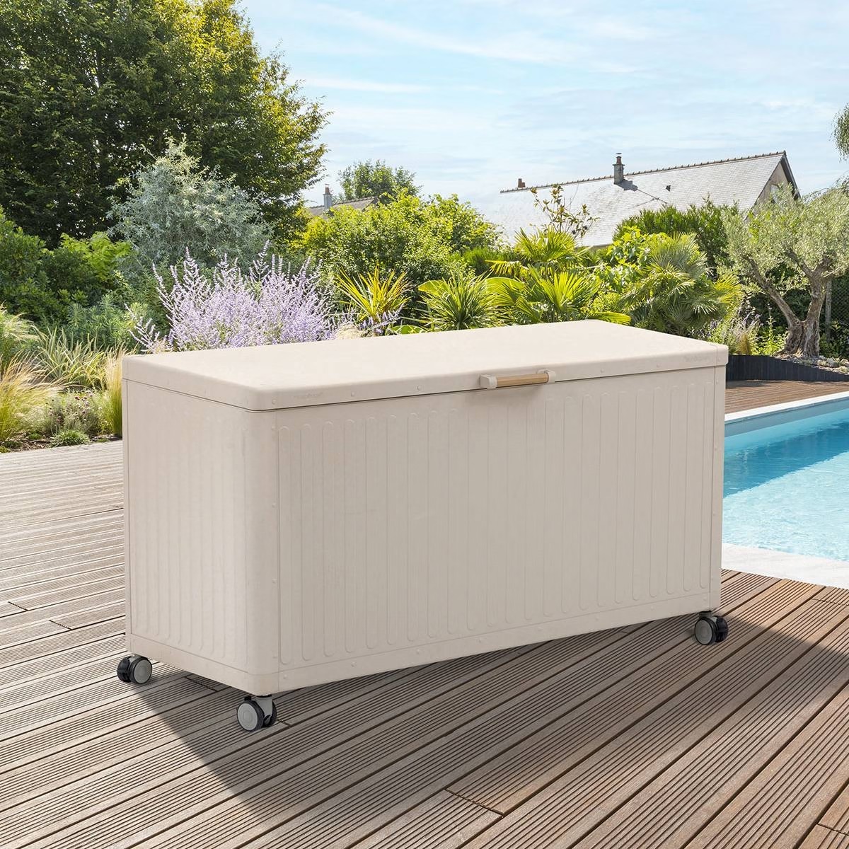 BAULE CONTENITORE DA ESTERNO EDENIO CM 130X78 H.60.4 ARGILLA