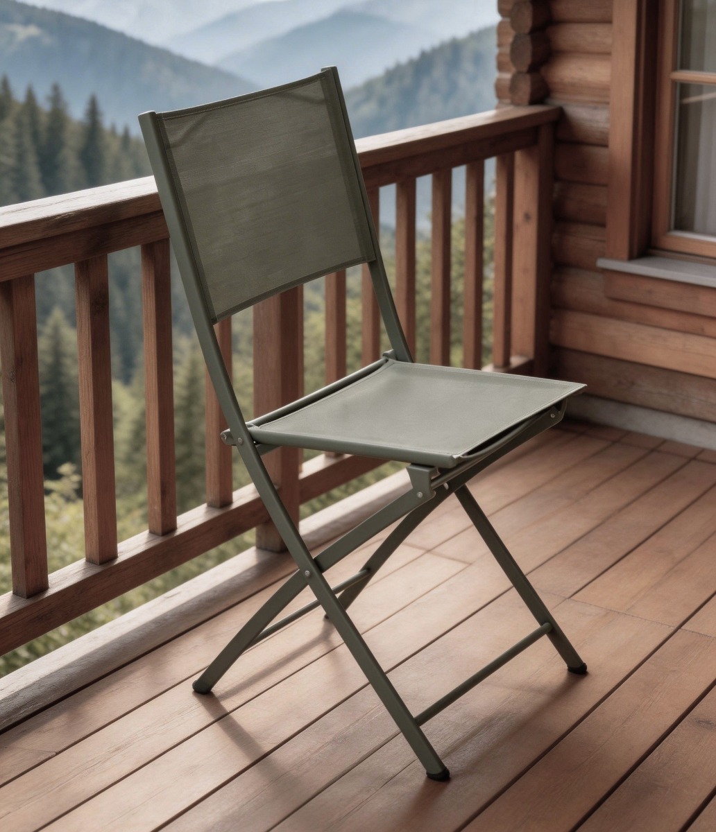 SEDIA PIEGHEVOLE DA ESTERNO MODULA VERDE ALLORO E TEXTILENE VERDE ALLORO