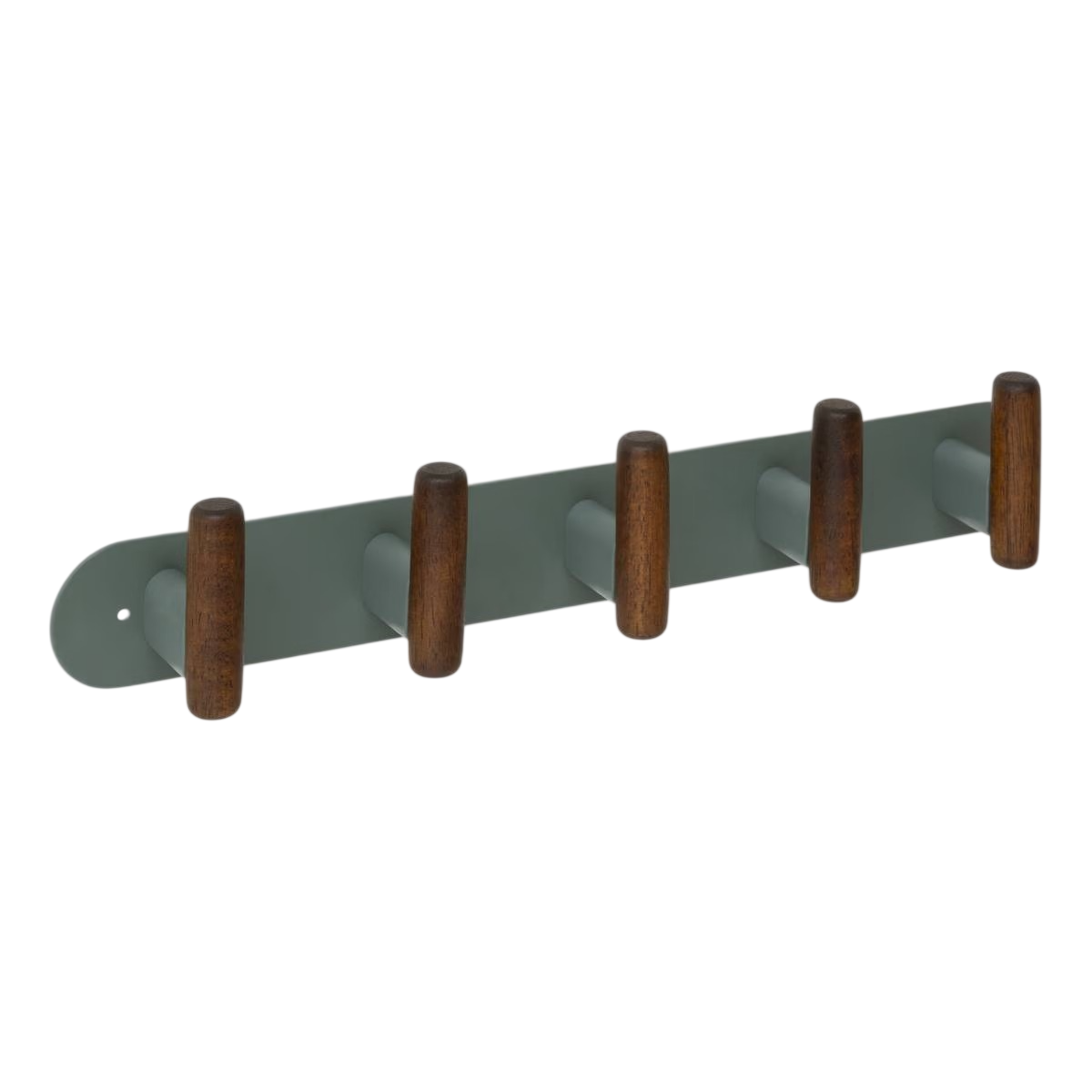 APPENDIABITI DA MURO MOD. CASSIE 5 POSTI CM 40X5.2 IN METALLO VERDE E LEGNO