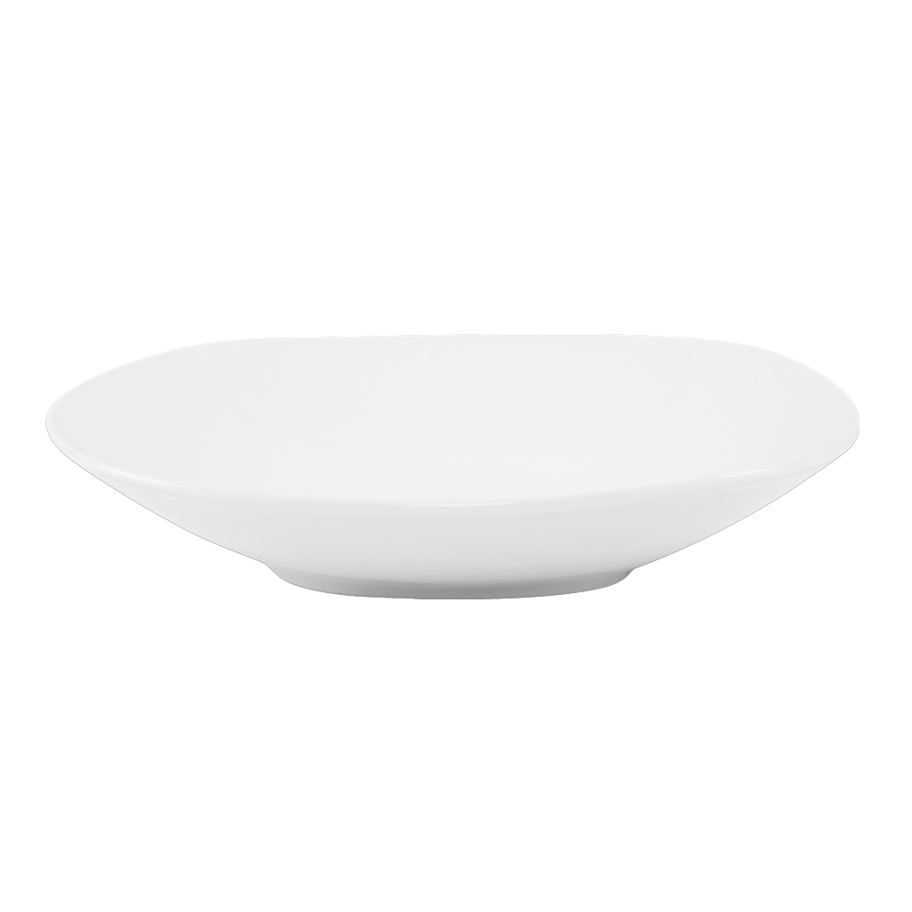 PIATTO FONDO LINEA QUADRO ZEN IN PORCELLANA BIANCO DIAM. 22CM 