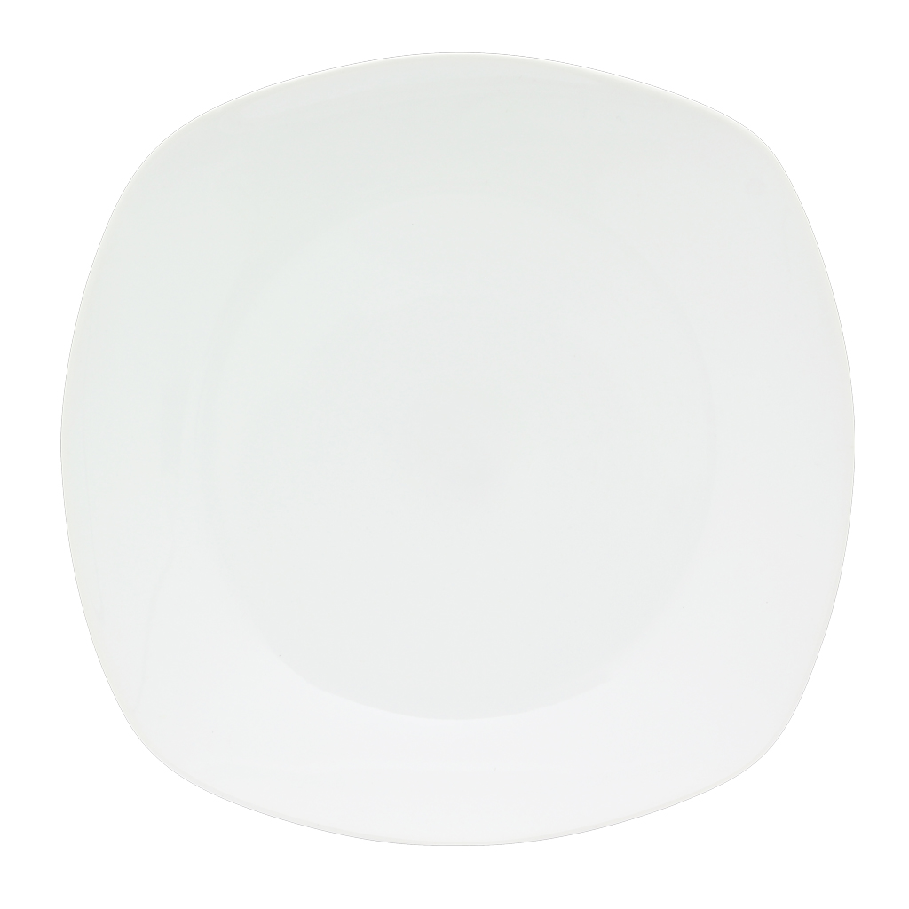 PIATTO DESSERT LINEA QUADRO ZEN IN PORCELLANA BIANCO DIAM. 20CM  