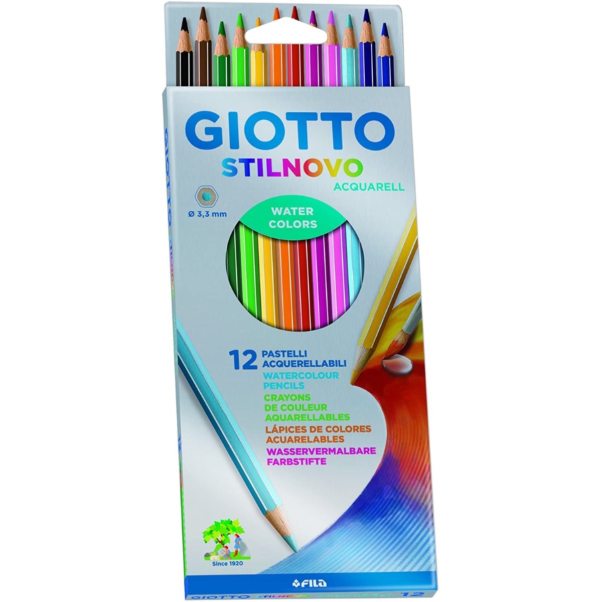 GIOTTO - STILNOVO ASTUCCIO 12 PASTELLI ACQUARELL 