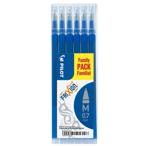 PILOT - SET 6 RICARICHE FRIXION BALL E CLICKER BLU