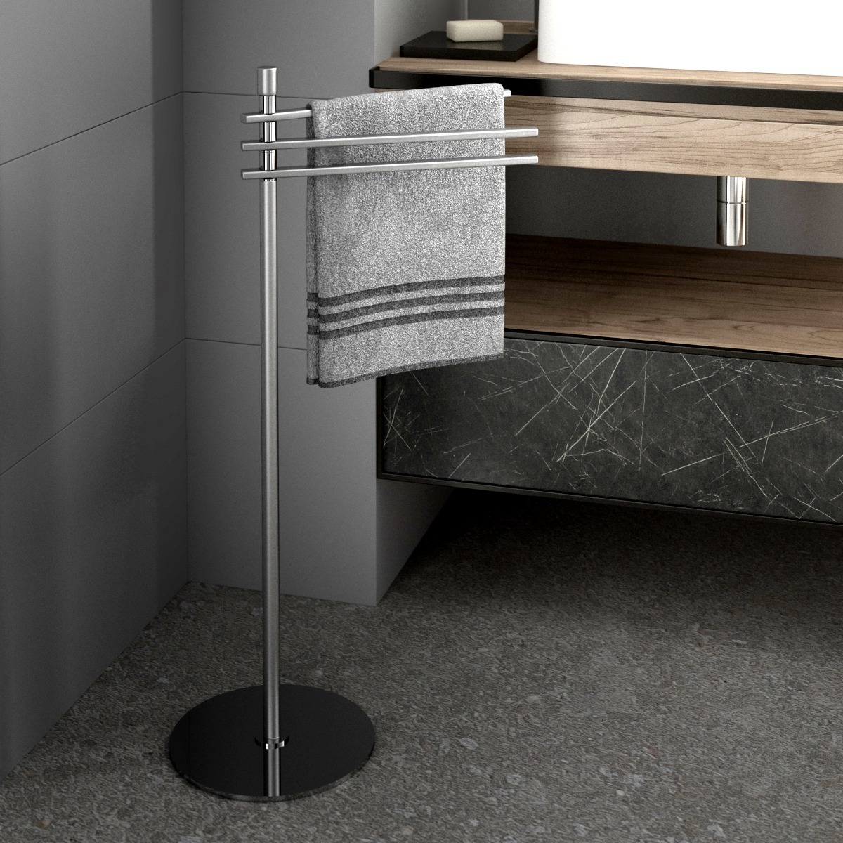 LINEA SELLA - PIANTANA PORTA ASCIUGAMANI CROMATO