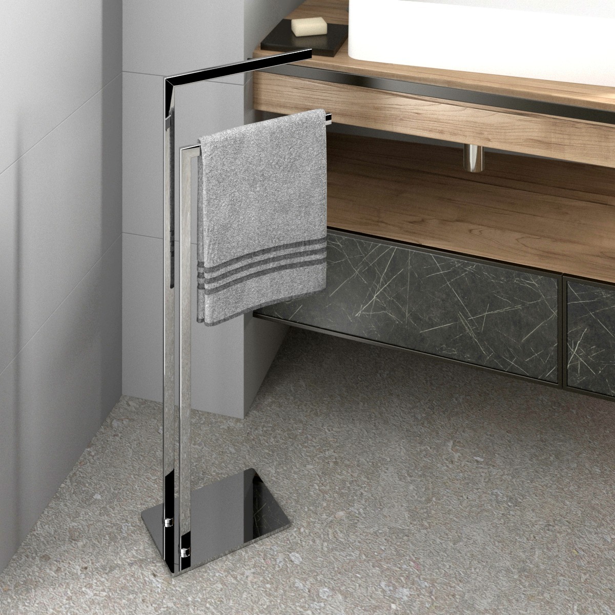 LINEA STELVIO - PIANTANA PORTA ASCIUGAMANI CROMATO