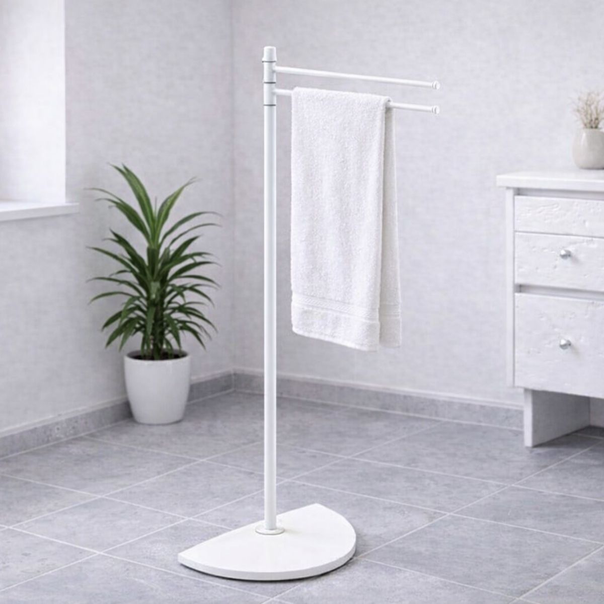 LINEA SEMPIONE - PIANTANA PORTA ASCIUGAMANI BIANCO OPACO