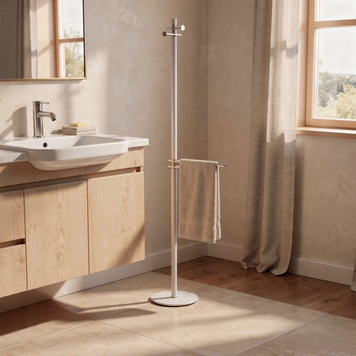 LINEA GARDENA - PIANTANA ALTA PORTA ACCAPPATOI BIANCO OPACO