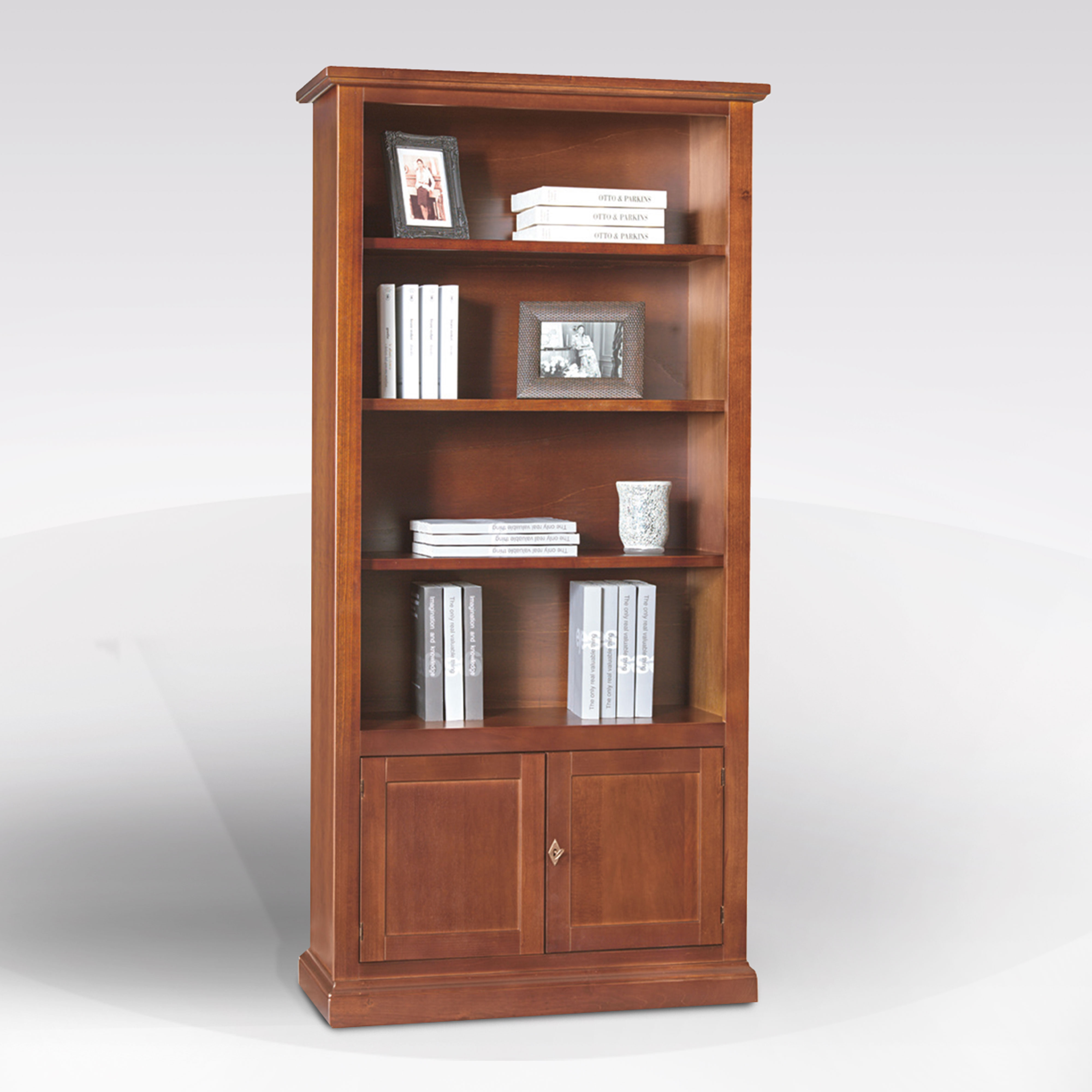 LIBRERIA IN LEGNO TINTA NOCE CM 90X41 E H 186