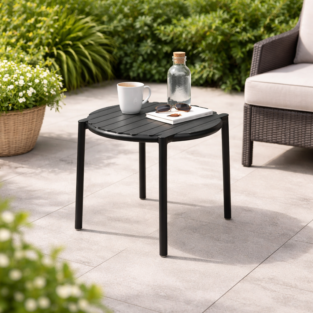 NARDI OUTDOOR - TAVOLINO MOD. DOGA DIAM CM 49,5 POLIPROPILENE ANTRACITE