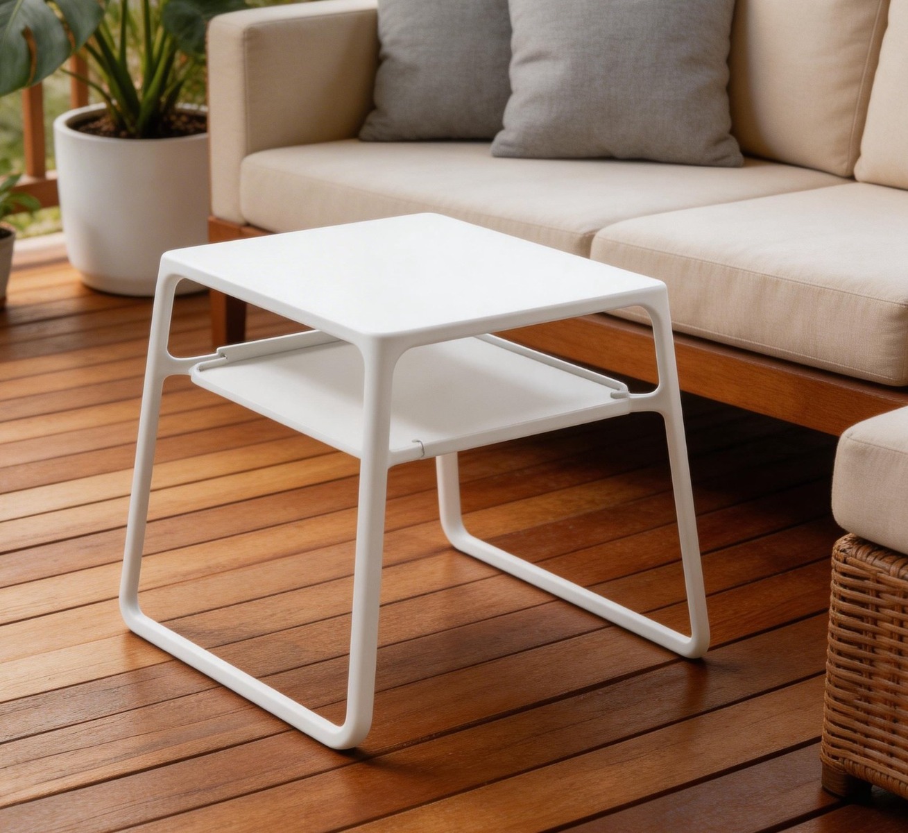 NARDI OUTDOOR - TAVOLINO MOD. POP 44X39.5 CM POLIPROPILENE BIANCO OPACO