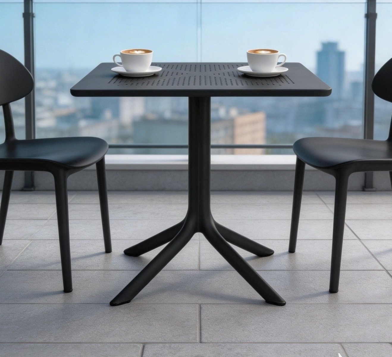 NARDI OUTDOOR - TAVOLO MOD. CLIP 80X80 CM POLIPROPILENE ANTRACITE