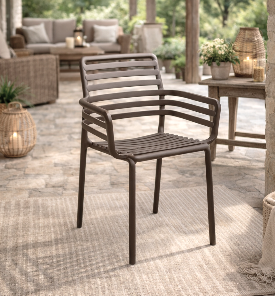 NARDI OUTDOOR - SEDIA MOD. DOGA ARMCHAIR TABACCO