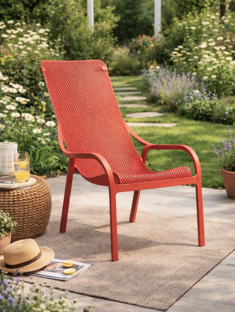 NARDI OUTDOOR - POLTRONA MOD. NET LOUNGE CORALLO