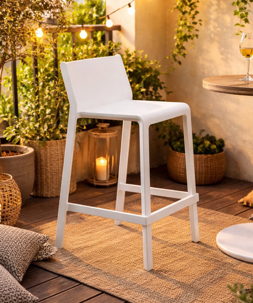 NARDI OUTDOOR - SGABELLO TRILL STOOL MINI BIANCO 