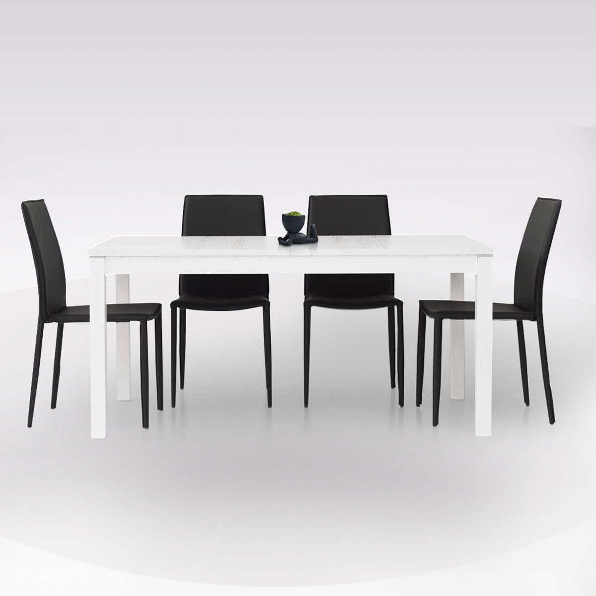 TAVOLO ALLUNGABILE CM 130X80 BIANCO FRASSINATO  