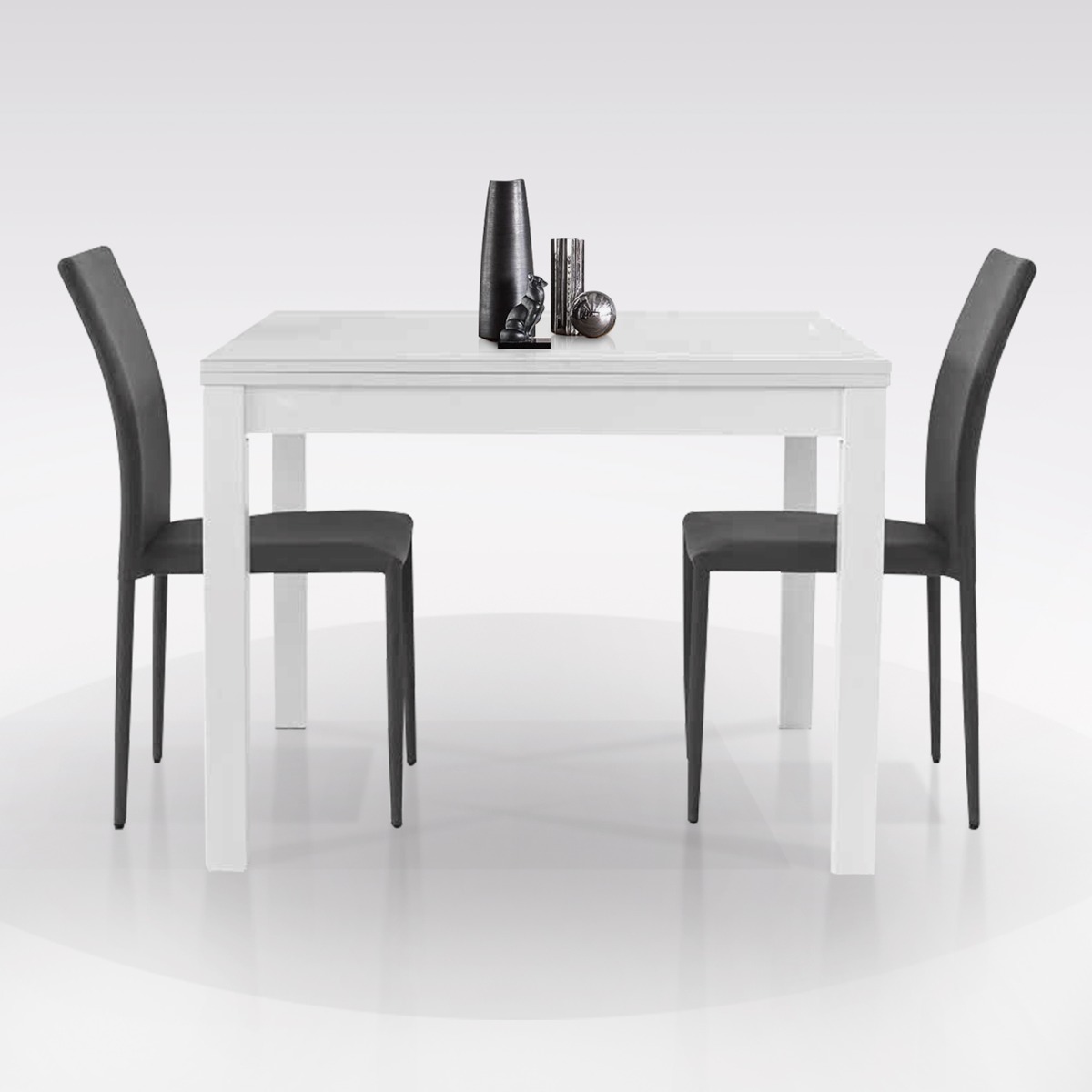 TAVOLO A LIBRO CM 90X90 BIANCO FRASSINATO