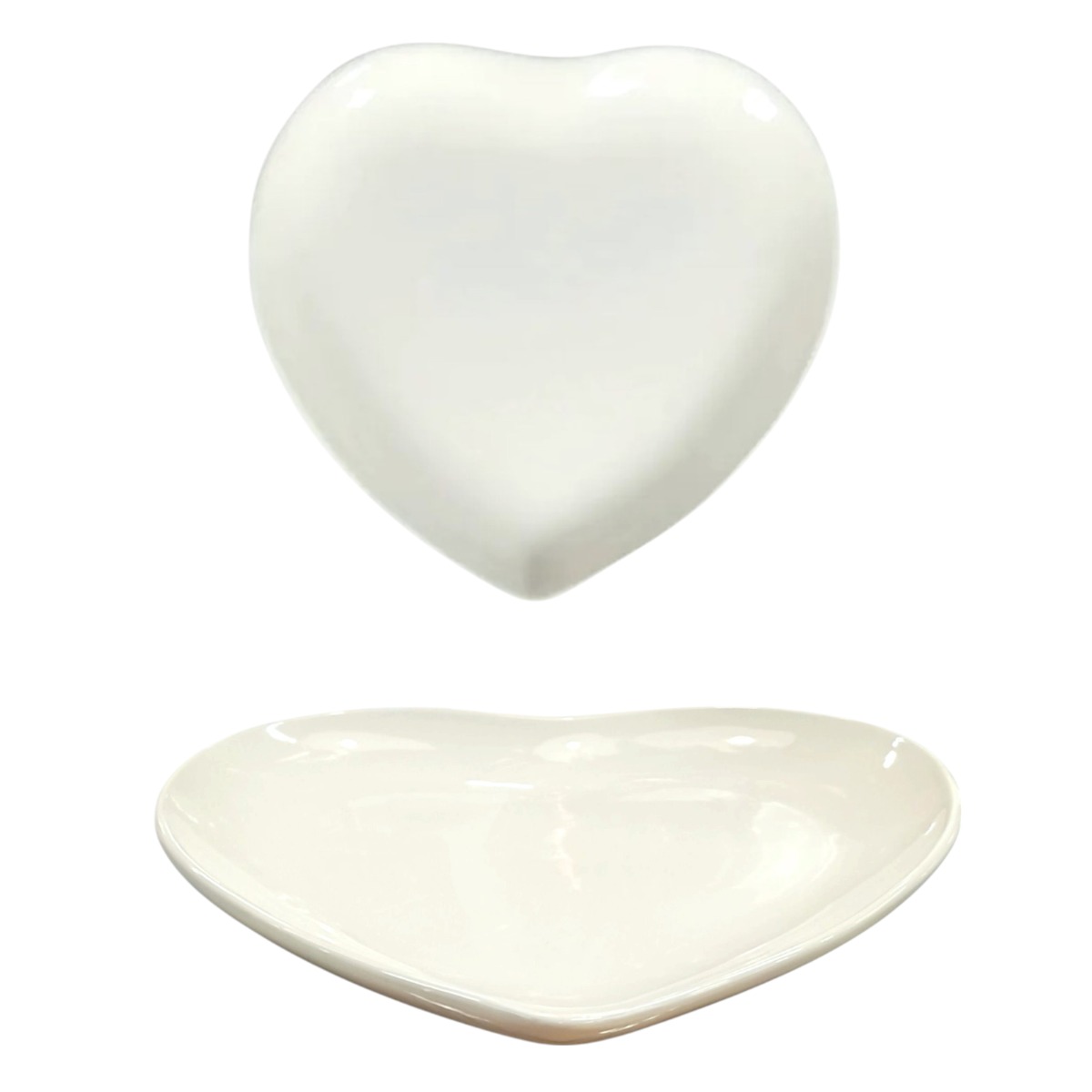 PIATTO DESSERT CUORE IN CERAMICA CREMA 20X20CM