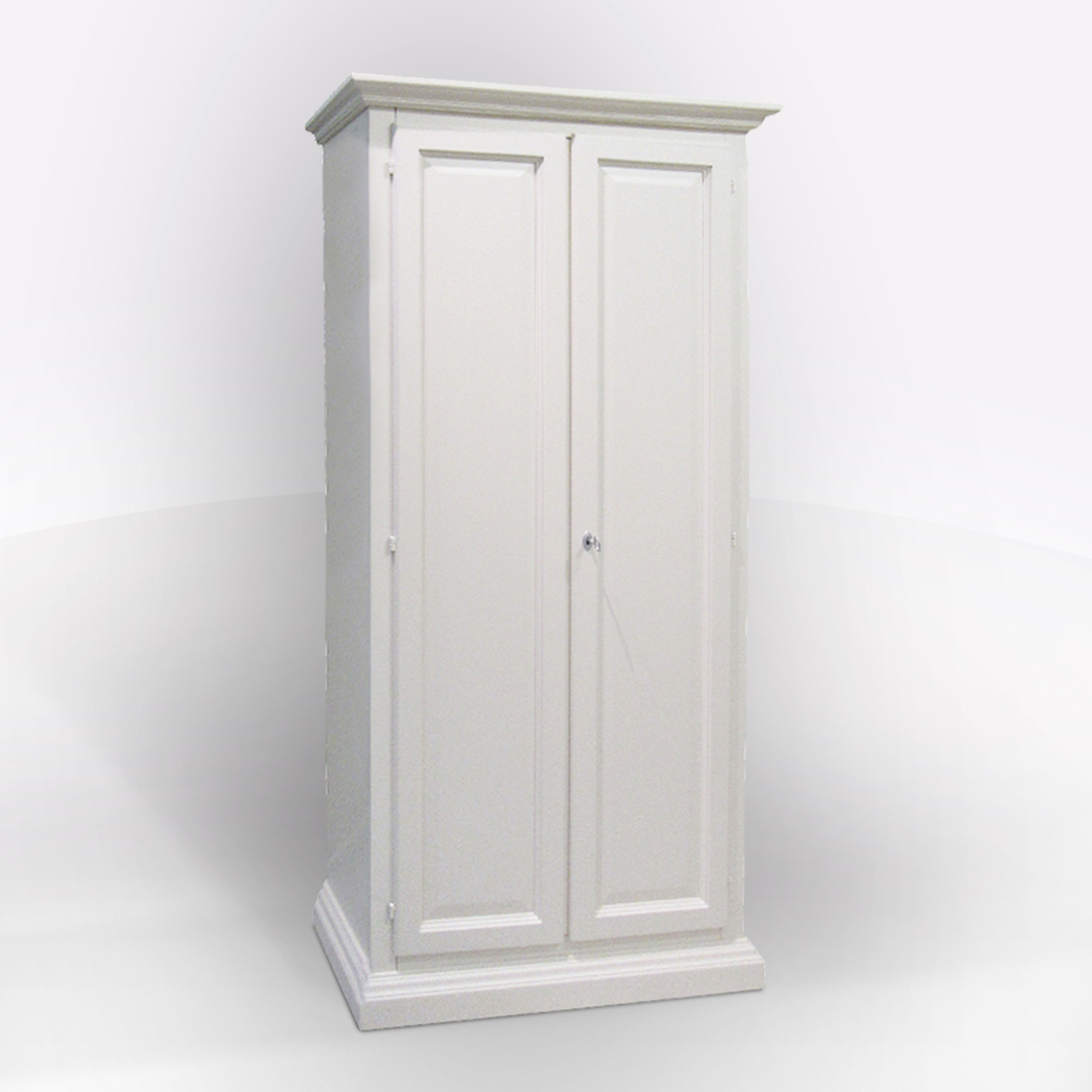 ARMADIETTO DISPENSA IN LEGNO MASSELLO CM 90X45 H. 180 LACCATO BIANCO