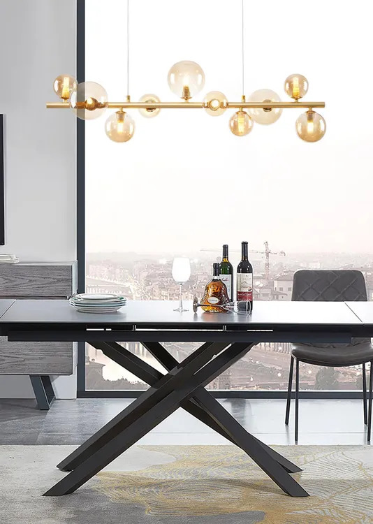 SOSPENSIONE FENIX ORO SATINATO E MIELE 87X30 H. 120CM - 10XG9 MAX 28W