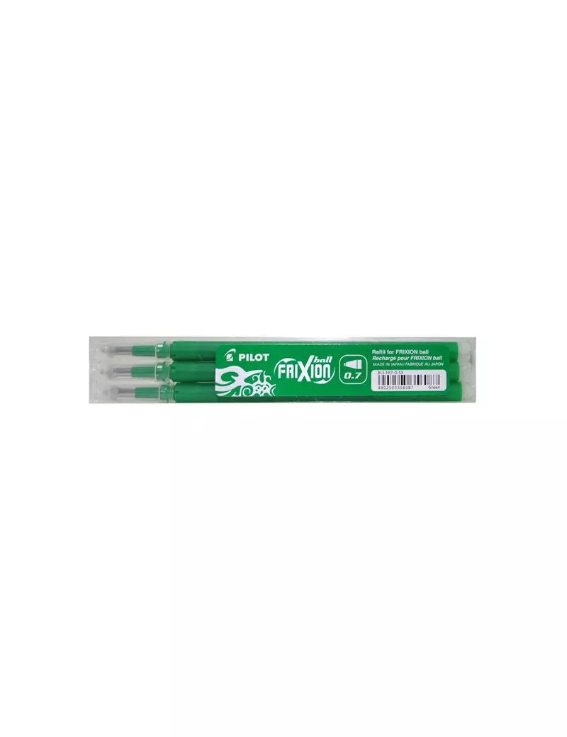 PILOT - SET 3 REFILL FRIXION BALL E CLICKER 0.7MM VERDE