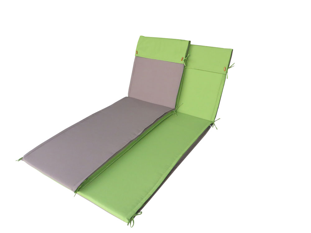 CUSCINO LETTINO DA ESTERNO DOUBLE FACE 185X54,5 CM VERDE CHIARO/GRIGIO 