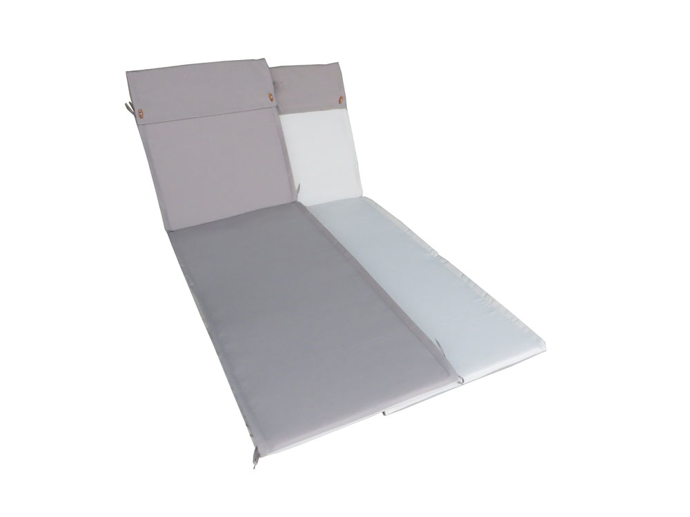 CUSCINO PER LETTINO DA ESTERNO DOUBLE FACE 185X54,5 CM GRIGIO CHIARO/ECRU'