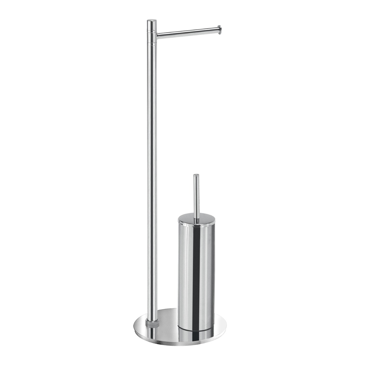 LINEA MIDA - PIANTANA PORTA ROTOLO E PORTA SCOPINO CROMATO