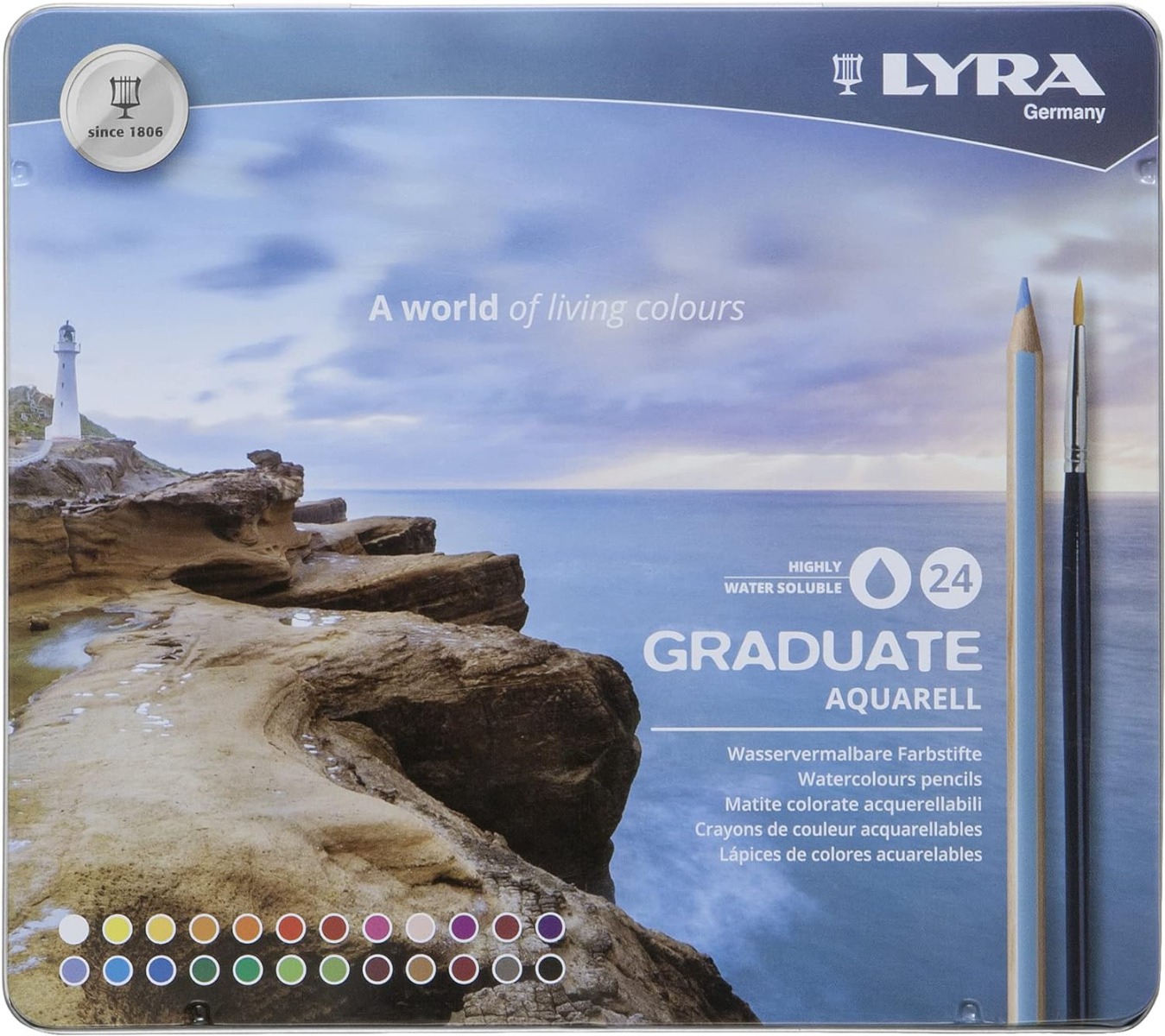 LYRA - GRADUATE AQUA SCATOLA 24 PASTELLI COLORATI 